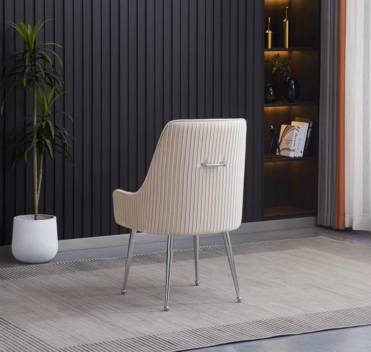 CHAISE LUXURY CHROME VELOURS BEIGE