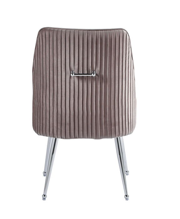 CHAISE LUXURY CHROME VELOURS MOKA