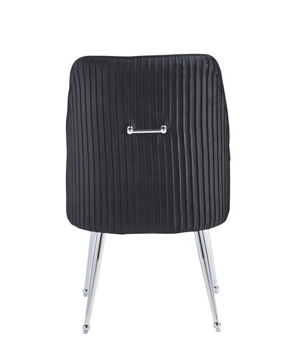 CHAISE LUXURY CHROME VELOURS  NOIR