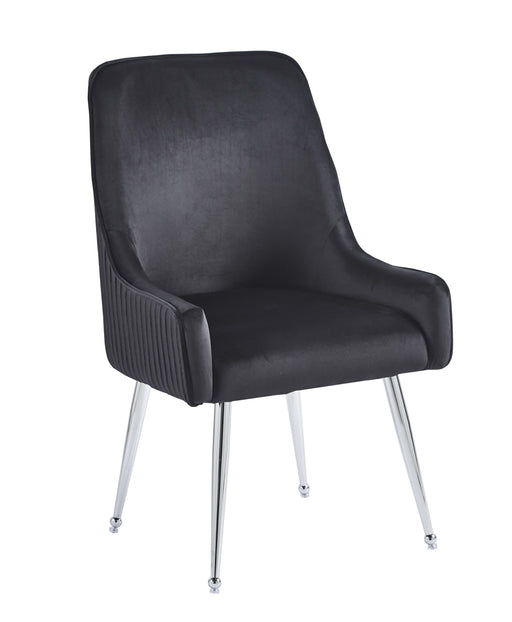 CHAISE LUXURY CHROME VELOURS  NOIR