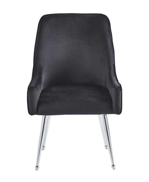 CHAISE LUXURY CHROME VELOURS  NOIR