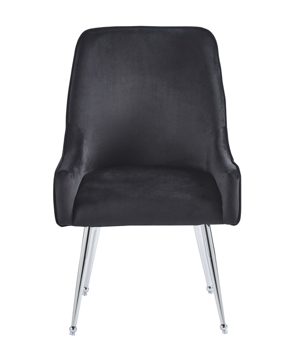 CHAISE LUXURY CHROME VELOURS  NOIR