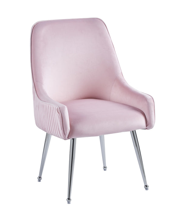 CHAISE LUXURY CHROME VELOURS ROSE