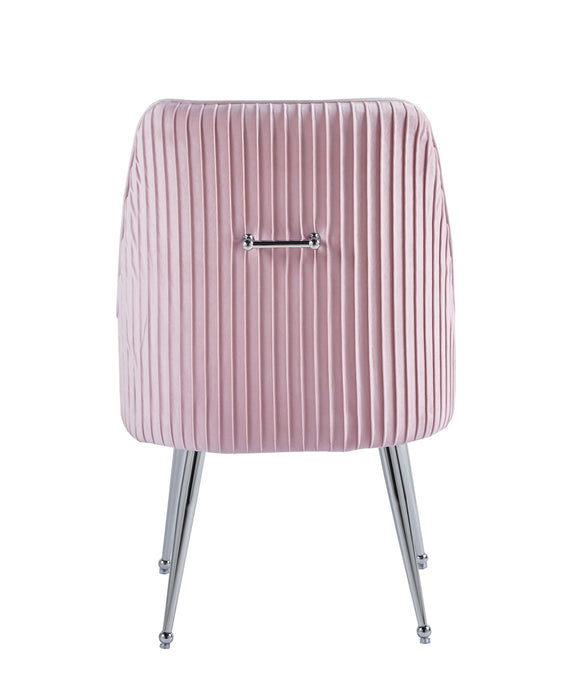 CHAISE LUXURY CHROME VELOURS ROSE