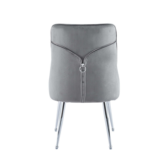 Lot de 2 chaises luxury ZIP en velours pieds chromés - image 3