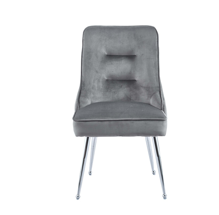 Lot de 2 chaises luxury ZIP en velours pieds chromés - image 4
