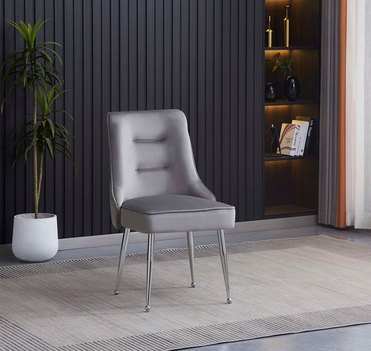 CHAISE ZIP CHROME VELOURS GRIS - image 5