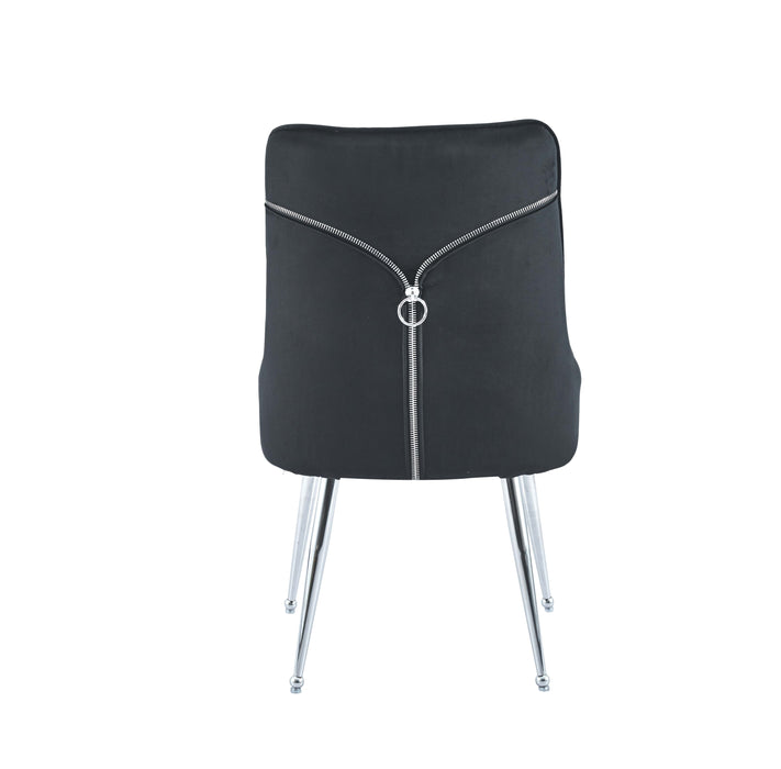 Lot de 2 chaises luxury ZIP en velours pieds chromés - image 5