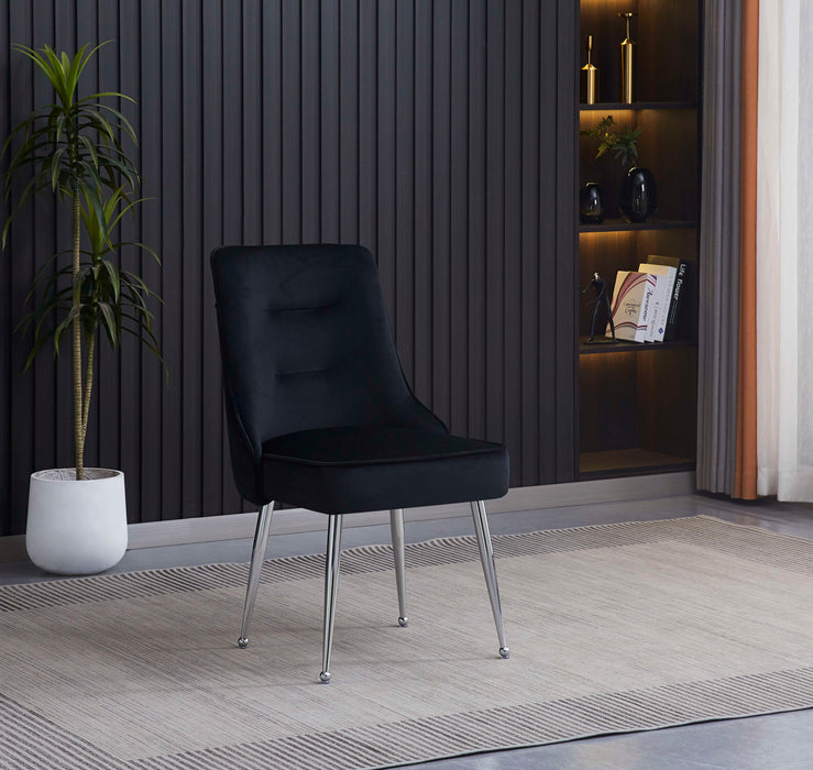Lot de 2 chaises luxury ZIP en velours pieds chromés - image 2