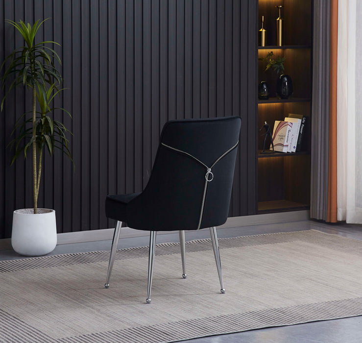 Lot de 2 chaises luxury ZIP en velours pieds chromés - image 3