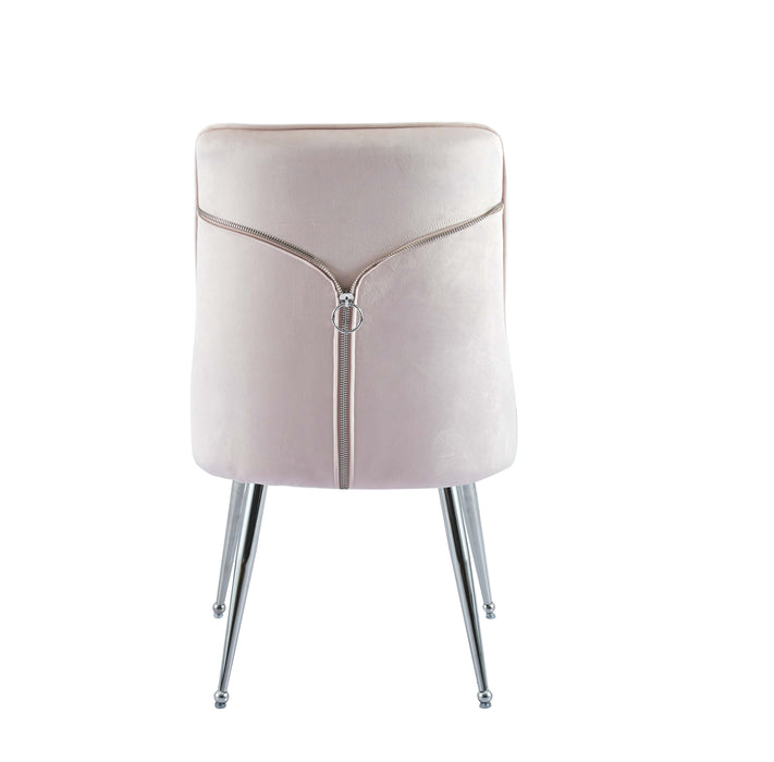 Lot de 2 chaises luxury ZIP en velours pieds chromés - image 3