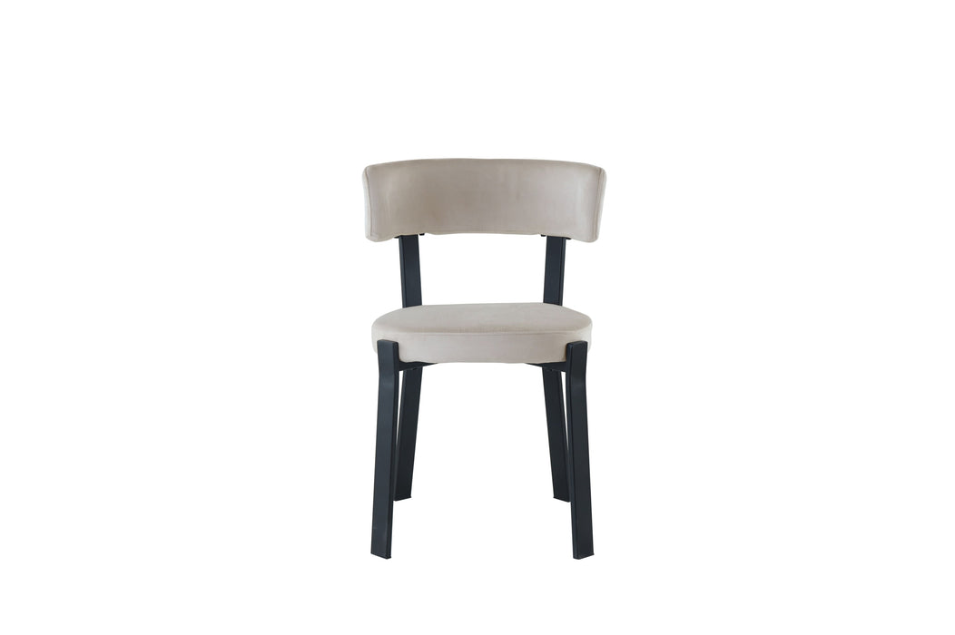 CHAISE NORDIK PIED NOIR ASSISES VELOURS BEIGE - image 1