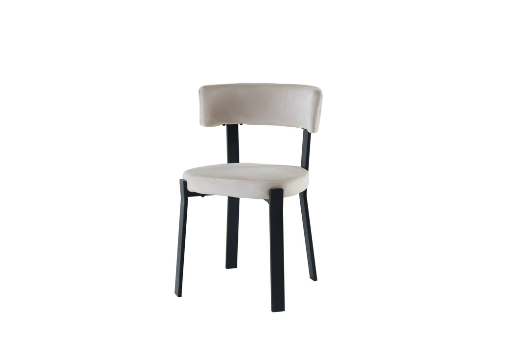 CHAISE NORDIK PIED NOIR ASSISES VELOURS BEIGE - image 2