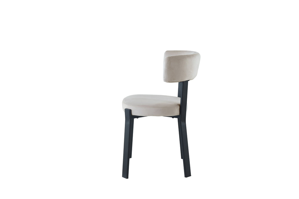 CHAISE NORDIK PIED NOIR ASSISES VELOURS BEIGE - image 3
