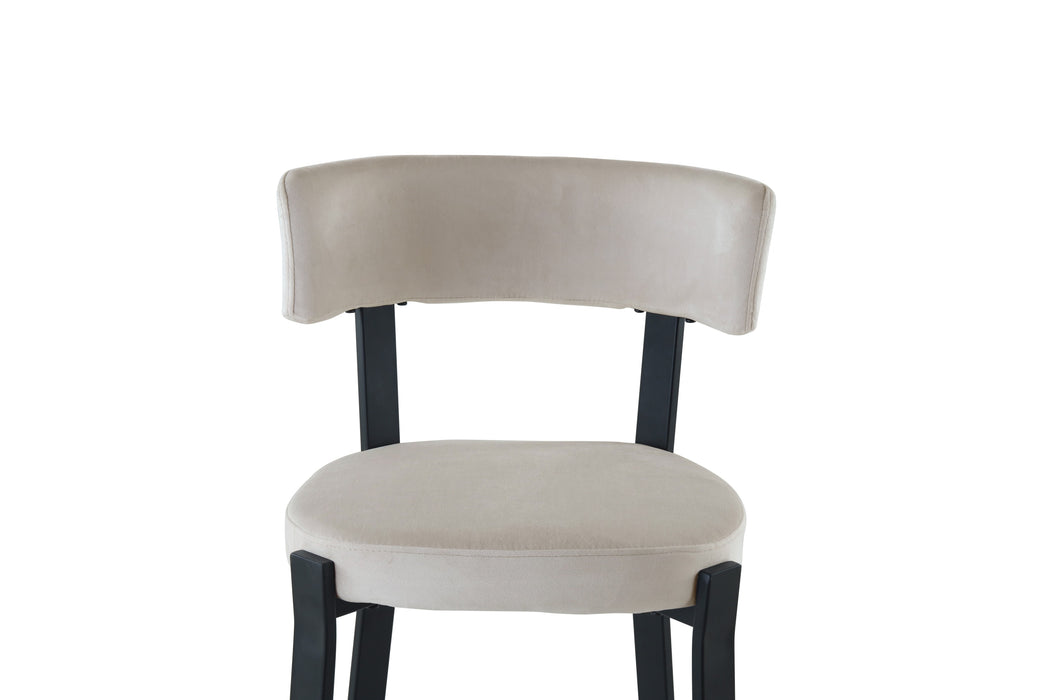 CHAISE NORDIK PIED NOIR ASSISES VELOURS BEIGE - image 6