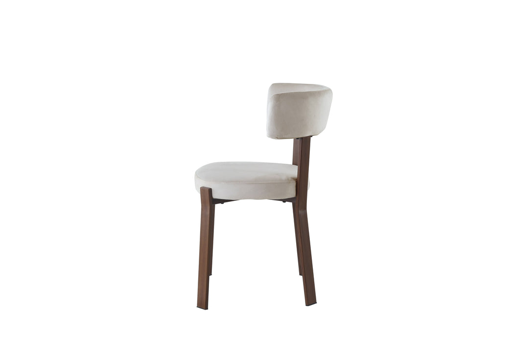CHAISE NORDIK PIED EFFET NOYER ASSISES VELOURS BEIGE - image 3