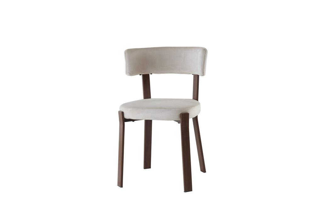 CHAISE NORDIK PIED EFFET NOYER ASSISES VELOURS BEIGE - image 2