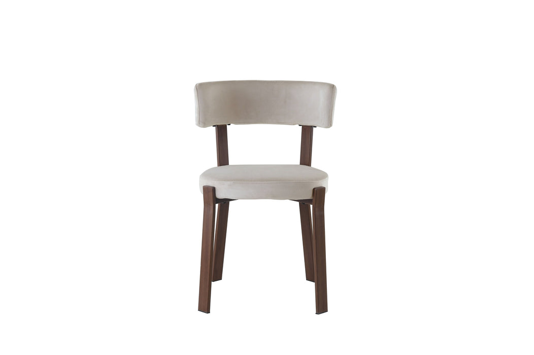 CHAISE NORDIK PIED EFFET NOYER ASSISES VELOURS BEIGE - image 1