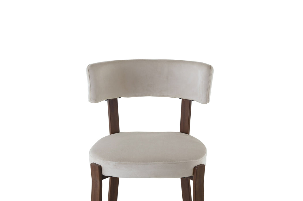 CHAISE NORDIK PIED EFFET NOYER ASSISES VELOURS BEIGE - image 6
