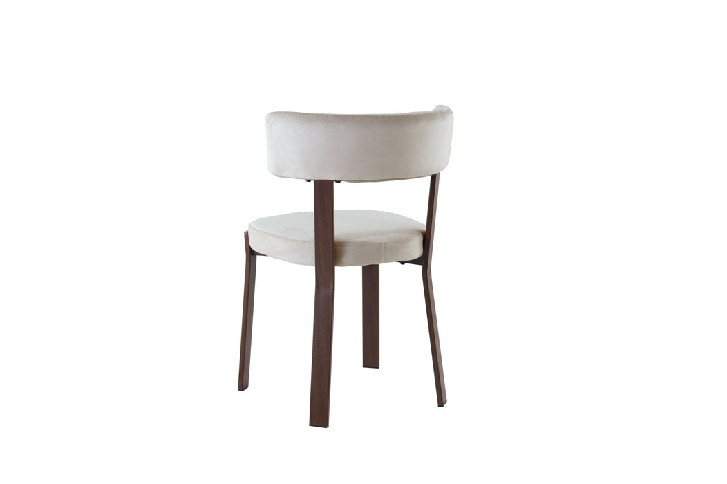CHAISE NORDIK PIED EFFET NOYER ASSISES VELOURS BEIGE - image 4
