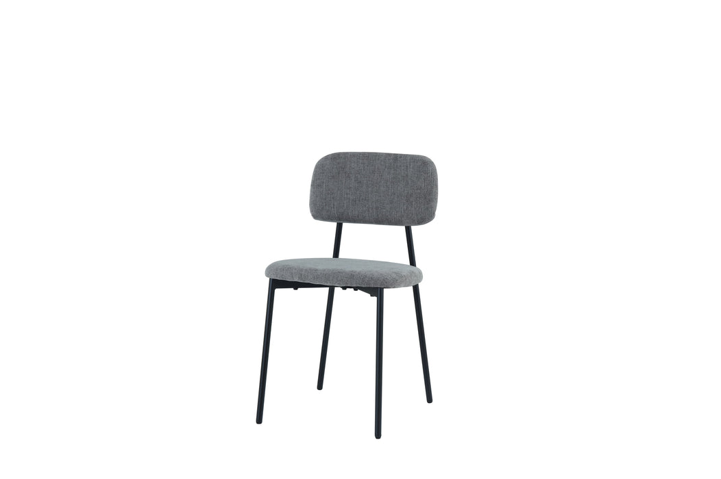 CHAISE AZRA PIED METAL NOIR ASSISES TISSU HERITAGE ANTHRACITE - image 2