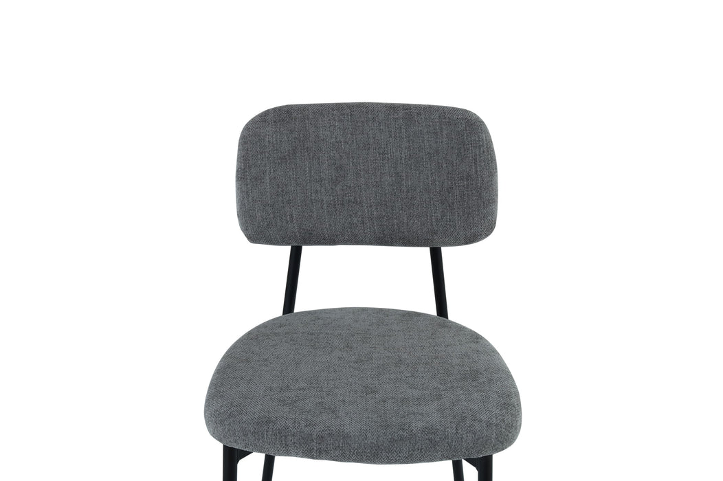 CHAISE AZRA PIED METAL NOIR ASSISES TISSU HERITAGE ANTHRACITE - image 6