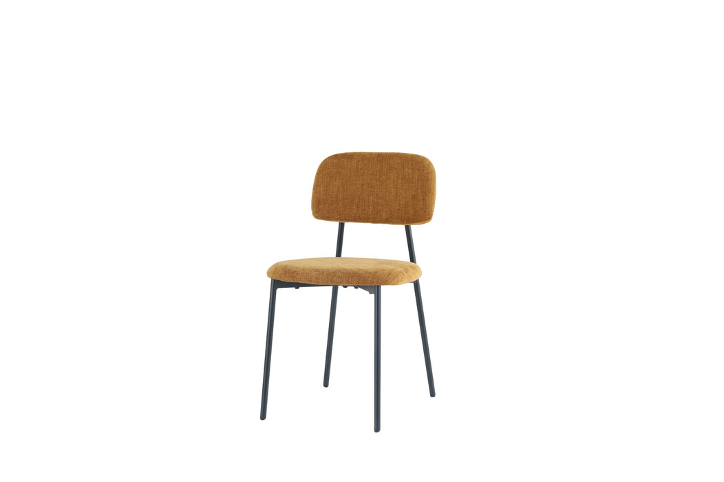 CHAISE AZRA PIED METAL NOIR ASSISES TISSU HERITAGE OCRE - image 2