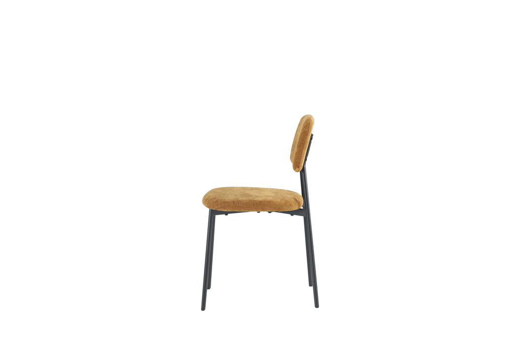 CHAISE AZRA PIED METAL NOIR ASSISES TISSU HERITAGE OCRE - image 3