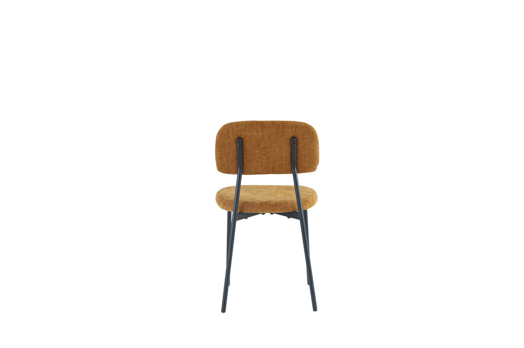 CHAISE AZRA PIED METAL NOIR ASSISES TISSU HERITAGE OCRE - image 5