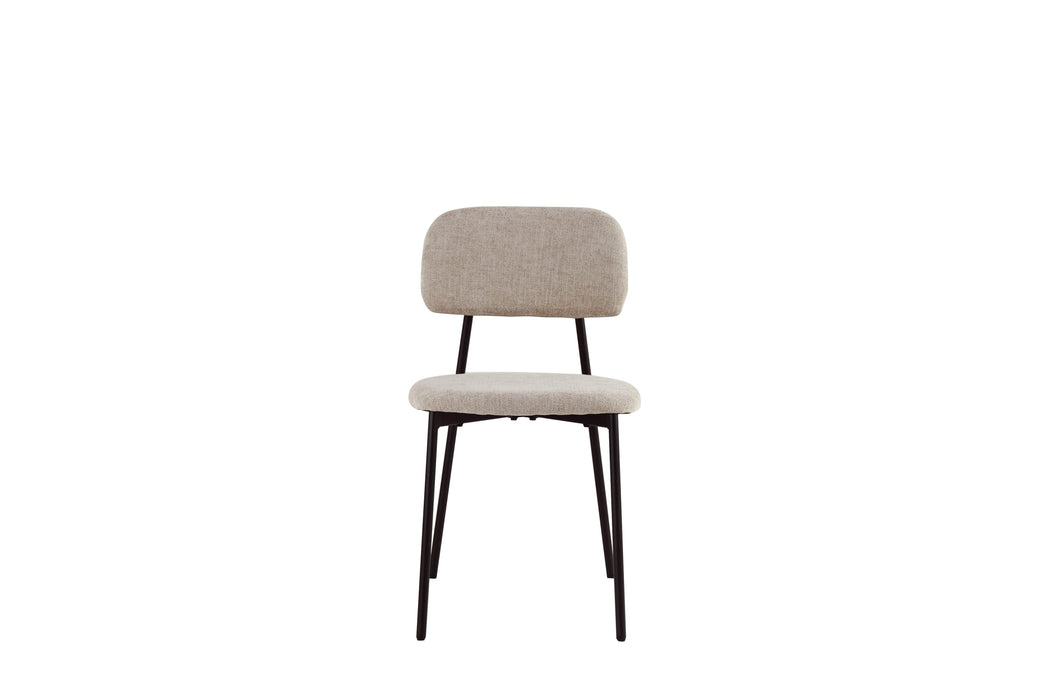 CHAISE AZRA PIED METAL NOIR ASSISES TISSU HERITAGE SABLE - image 1