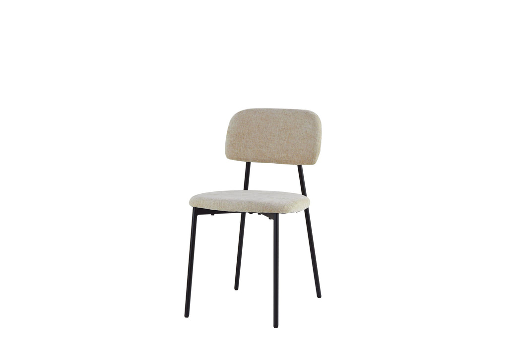 CHAISE AZRA PIED METAL NOIR ASSISES TISSU HERITAGE SABLE - image 2