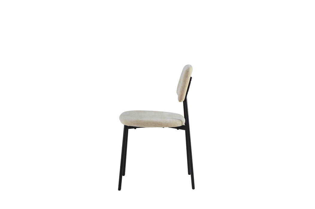 CHAISE AZRA PIED METAL NOIR ASSISES TISSU HERITAGE SABLE - image 3