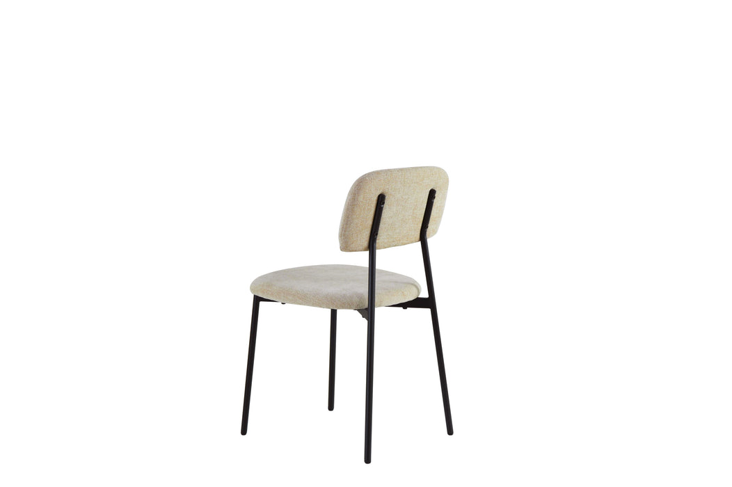CHAISE AZRA PIED METAL NOIR ASSISES TISSU HERITAGE SABLE - image 4