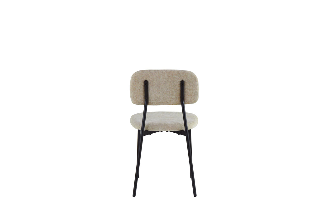 CHAISE AZRA PIED METAL NOIR ASSISES TISSU HERITAGE SABLE - image 5