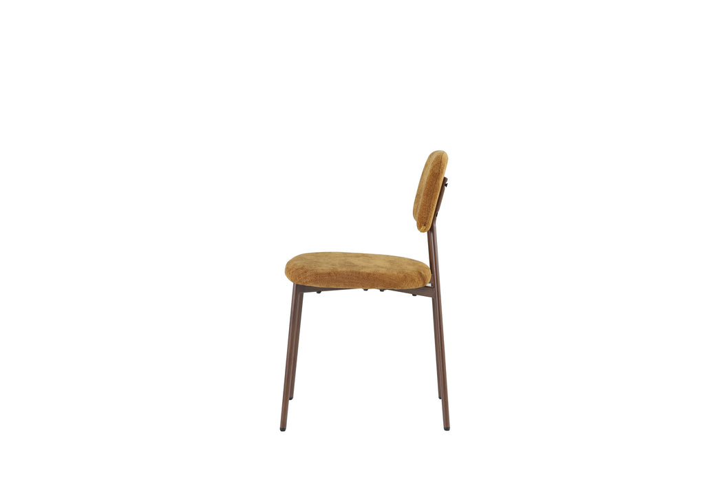 CHAISE AZRA PIED EFFET NOYER ASSISES TISSU HERITAGE OCRE - image 3