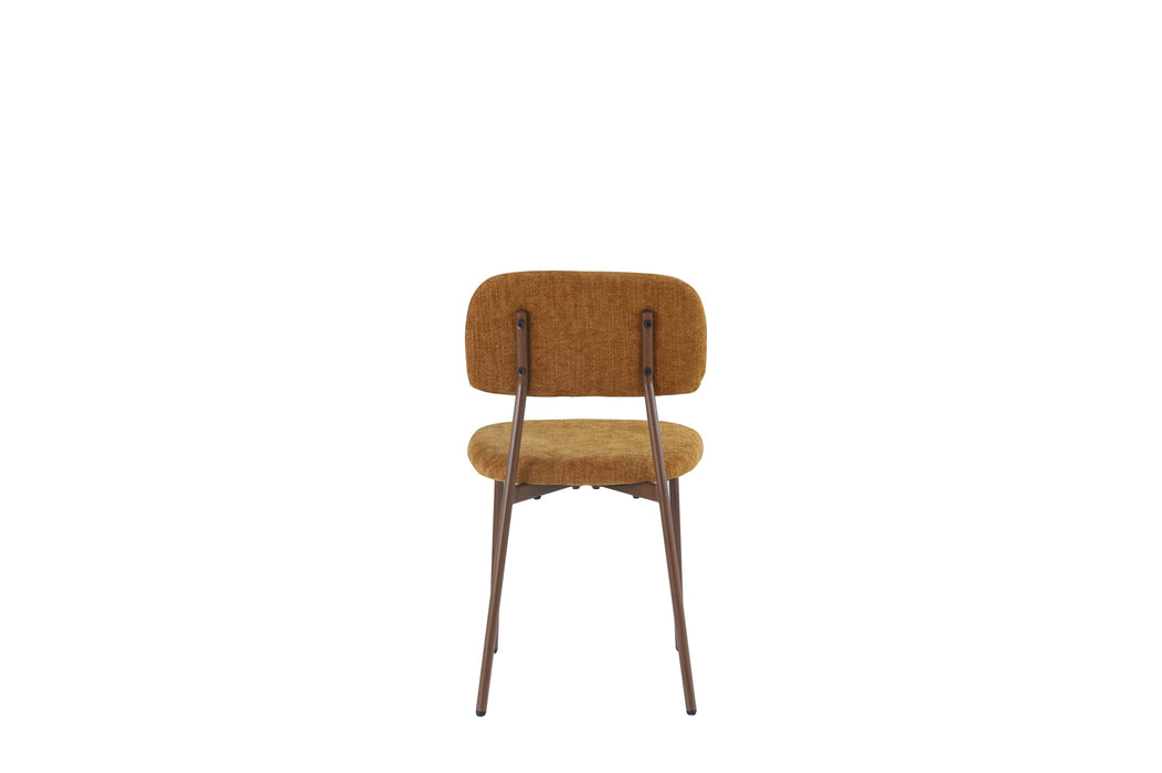 CHAISE AZRA PIED EFFET NOYER ASSISES TISSU HERITAGE OCRE - image 5