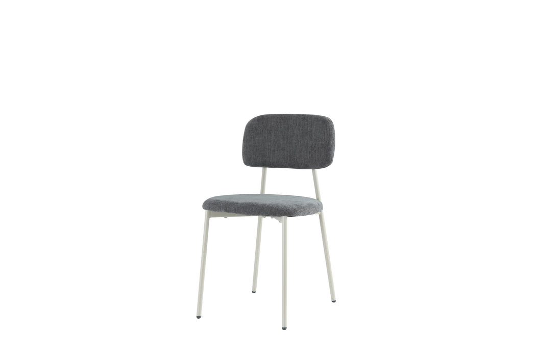 CHAISE AZRA PIED METAL TAUPE ASSISES TISSU HERITAGE ANTHRACITE - image 2