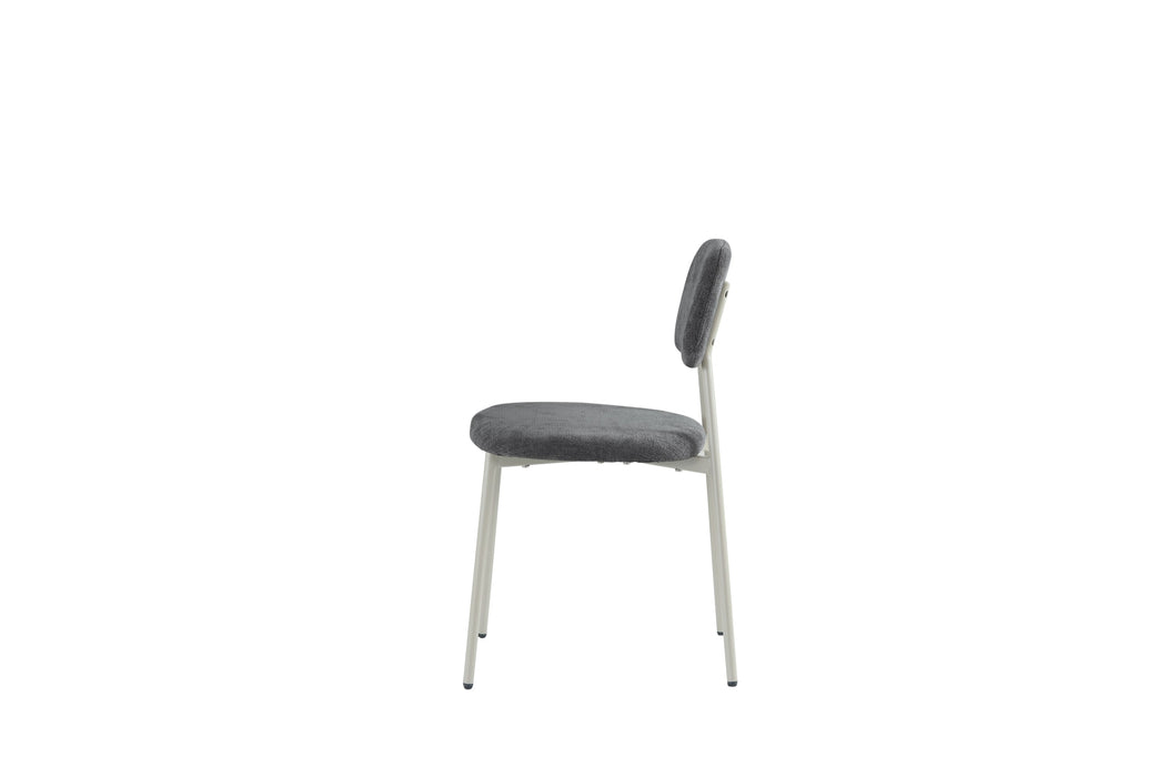 CHAISE AZRA PIED METAL TAUPE ASSISES TISSU HERITAGE ANTHRACITE - image 3