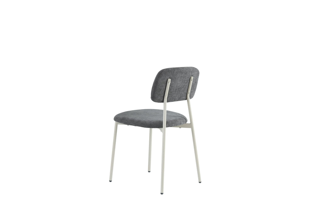 CHAISE AZRA PIED METAL TAUPE ASSISES TISSU HERITAGE ANTHRACITE - image 4