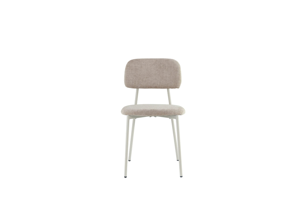 CHAISE AZRA PIED METAL TAUPE ASSISES TISSU HERITAGE SABLE - image 1