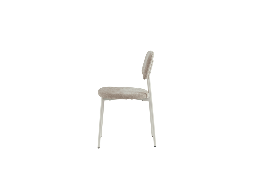 CHAISE AZRA PIED METAL TAUPE ASSISES TISSU HERITAGE SABLE - image 3