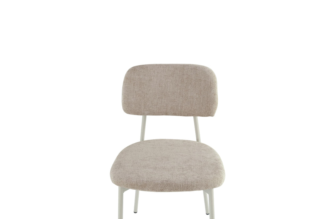 CHAISE AZRA PIED METAL TAUPE ASSISES TISSU HERITAGE SABLE - image 6