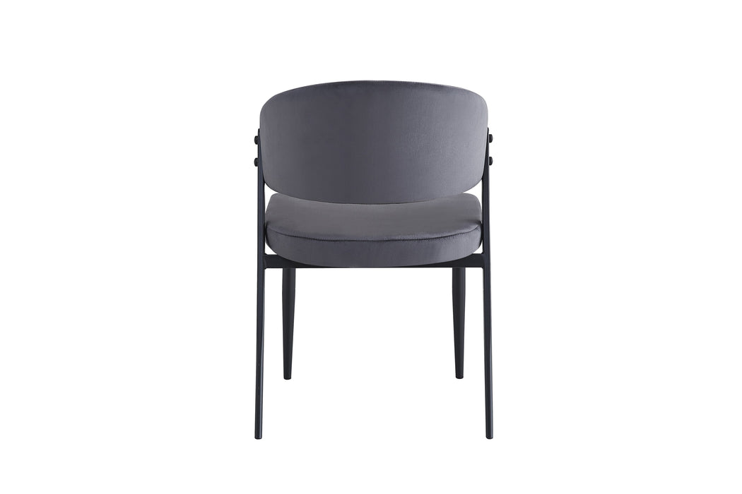 CHAISE LAMIA PIEDS METAL NOIR TISSU VELOURS ANTHRACITE - image 3