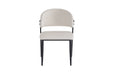 CHAISE LAMIA PIEDS METAL NOIR TISSU VELOURS BEIGE - image 1