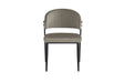 CHAISE LAMIA PIEDS METAL NOIR TISSU VELOURS TAUPE - image 1