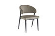 CHAISE LAMIA PIEDS METAL NOIR TISSU VELOURS TAUPE - image 2