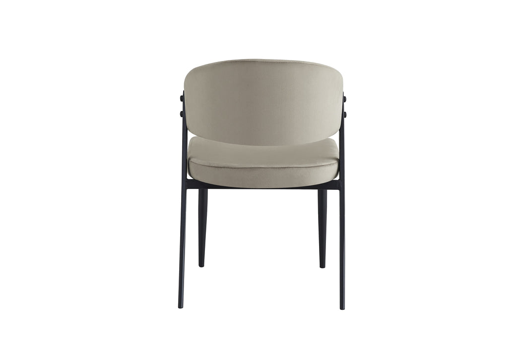 CHAISE LAMIA PIEDS METAL NOIR TISSU VELOURS TAUPE - image 3