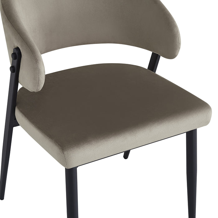 CHAISE LAMIA PIEDS METAL NOIR TISSU VELOURS TAUPE - image 4