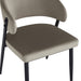 CHAISE LAMIA PIEDS METAL NOIR TISSU VELOURS TAUPE - image 4