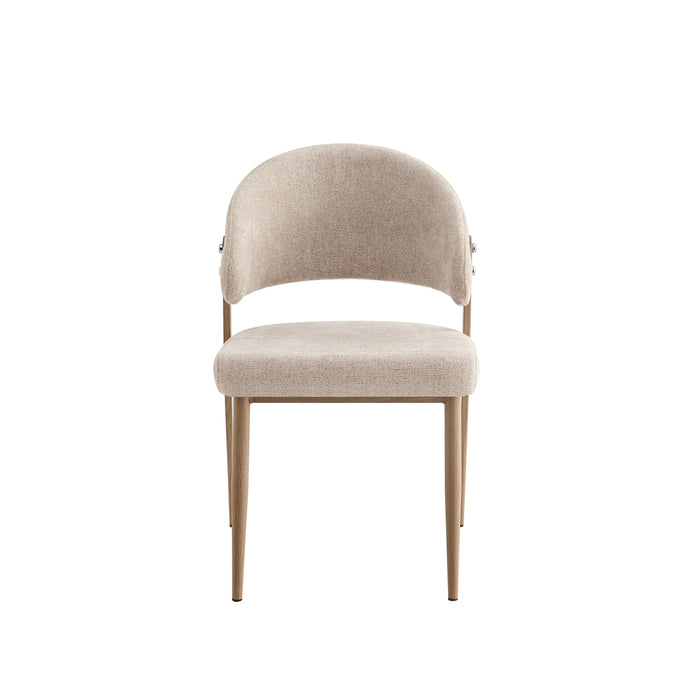 CHAISE LAMIA PIEDS EFFET BOIS TISSU MARBELLA MARRON GLACE - image 1